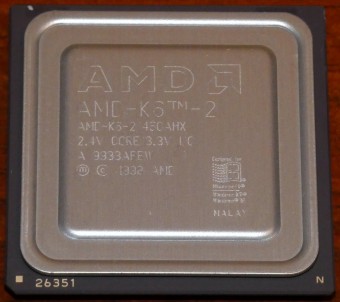 AMD K6-2 450MHz CPU 2.4V Core 3.3V IO Malay 1992